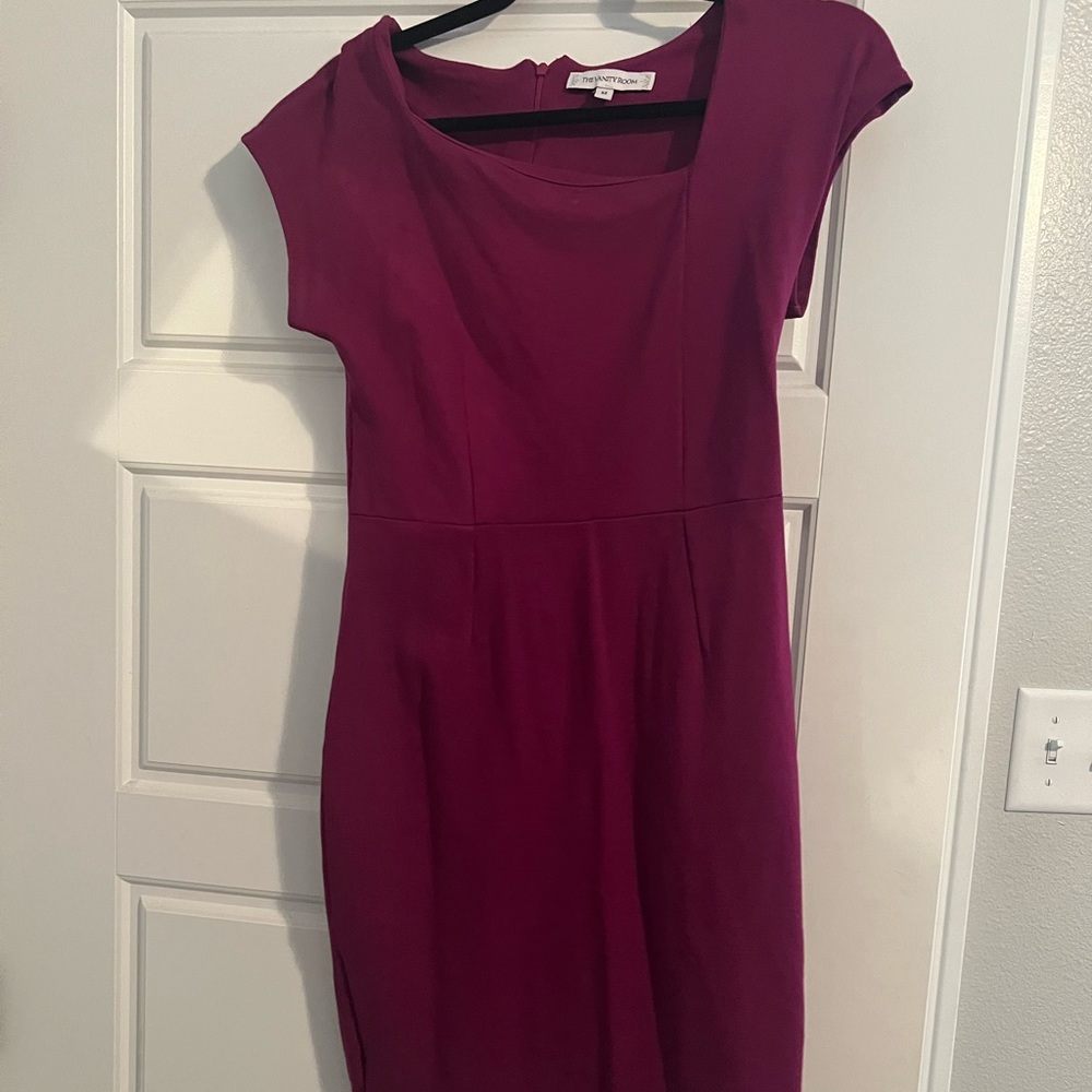 Purple short sleeve dress